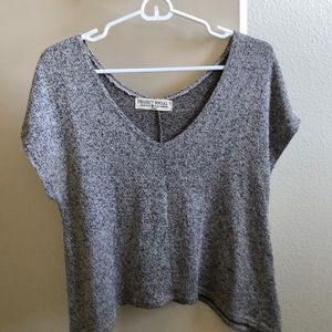 Nordstrom grey asymmetrical blouse